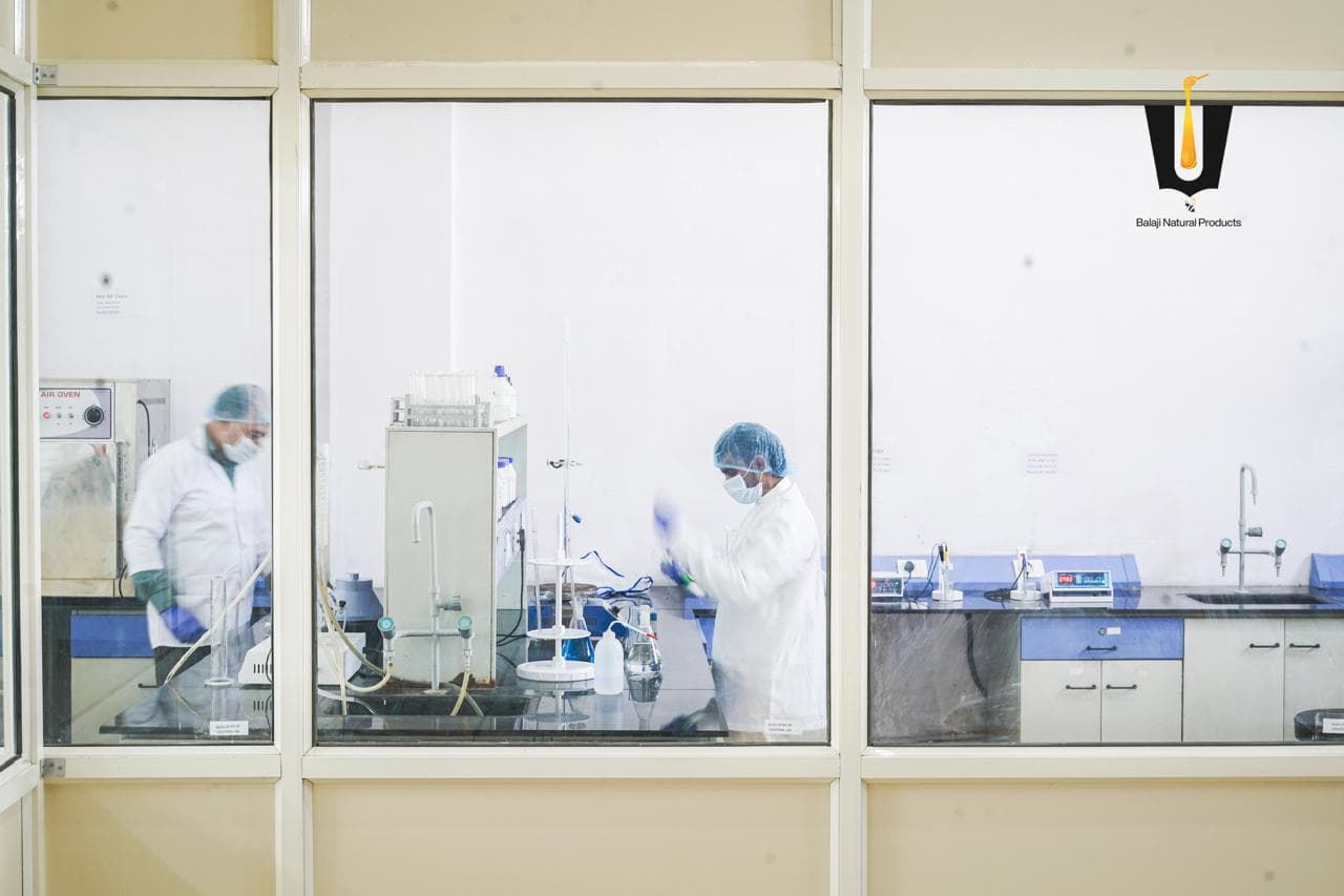 Technicians working in the in-house quality laboratory