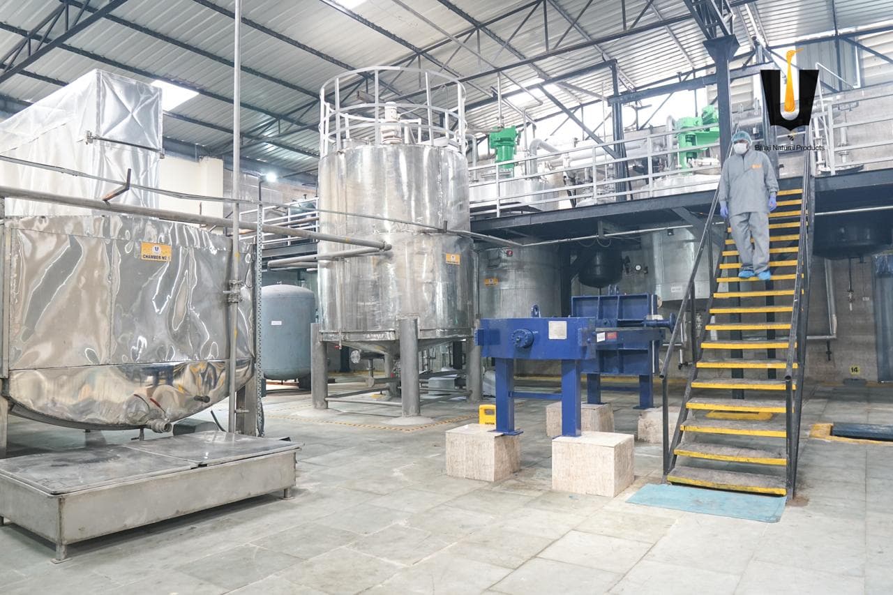 Stainless steel processing vessels on the Sonipat production floor